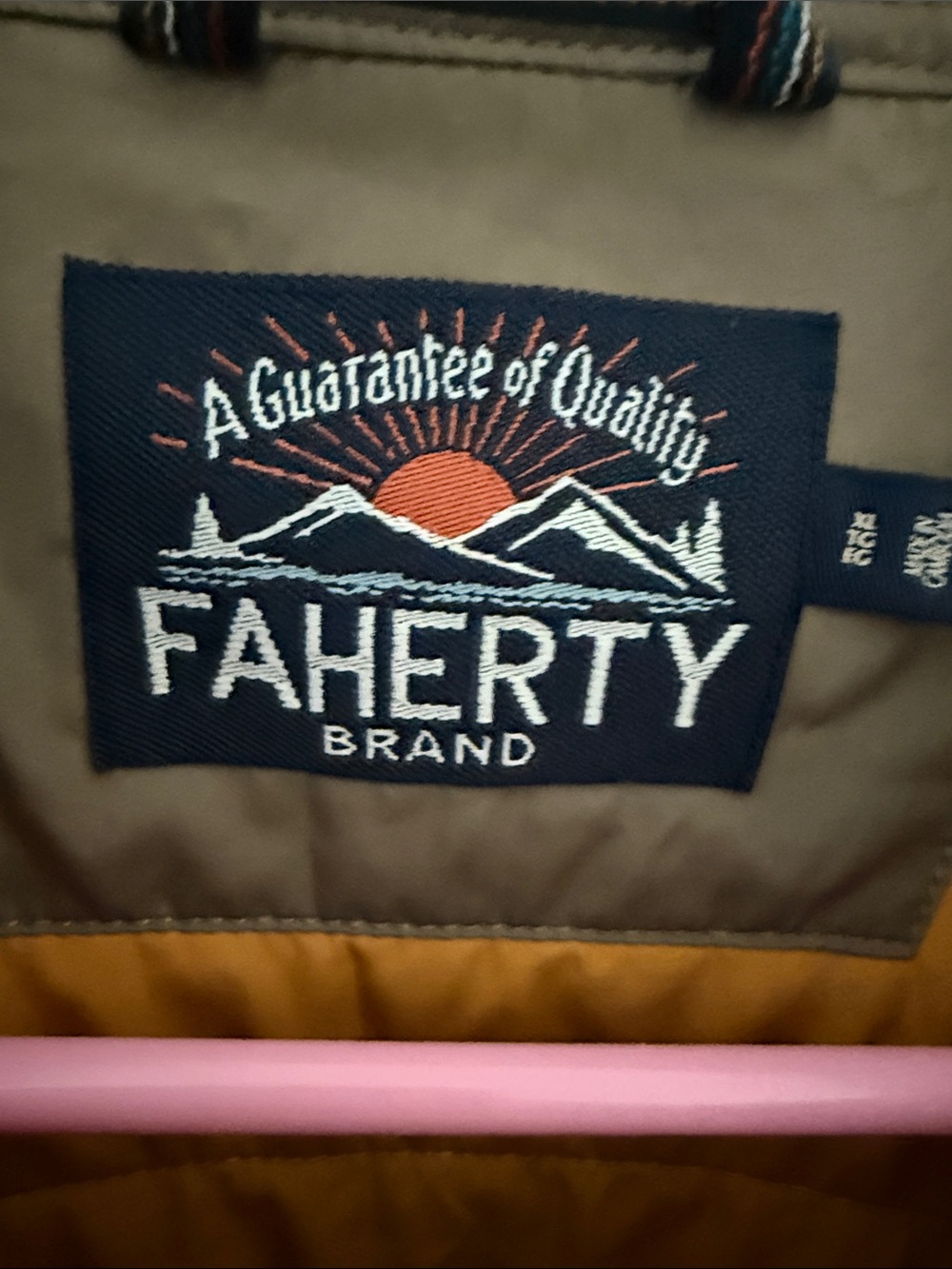 Faherty Quilted Button-Front Jacket in Tan - Picture 4 of 7